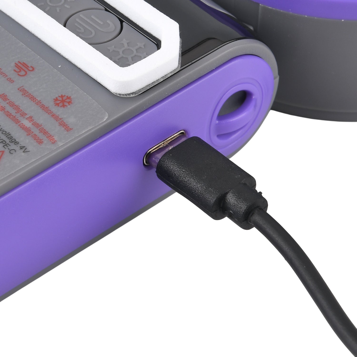 LIVMORE Portable Ice Cooling Fan - 100 Speed Gears, Rechargeable, Handheld Fan with Night Light (3000mAh Battery) - Purple V32528871 8