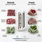 Rechargeable Wireless Vacuum Sealing Machine (1500 mAh) with 10 Bags - White