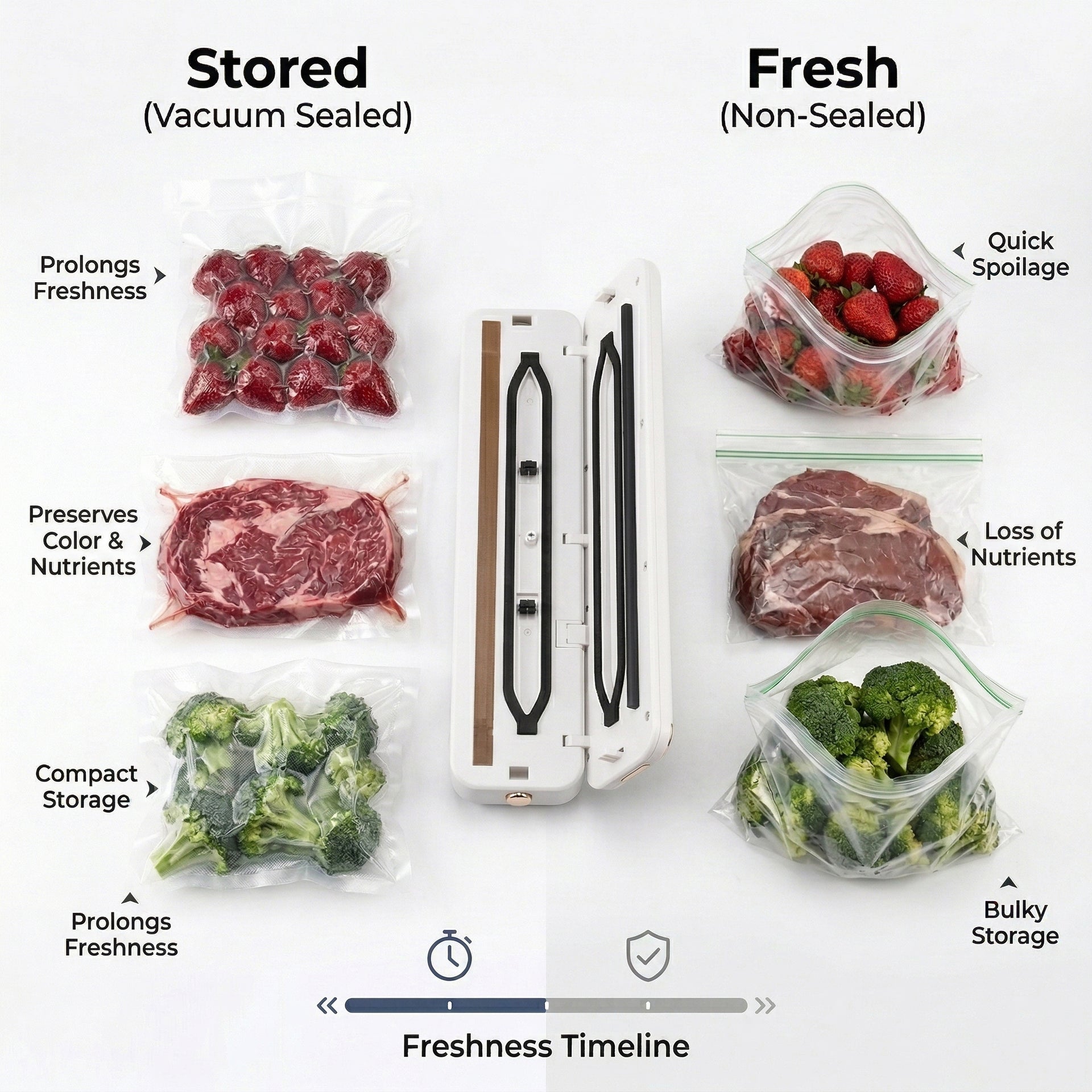 Rechargeable Wireless Vacuum Sealing Machine (1500 mAh) with 10 Bags - White 8377868 5
