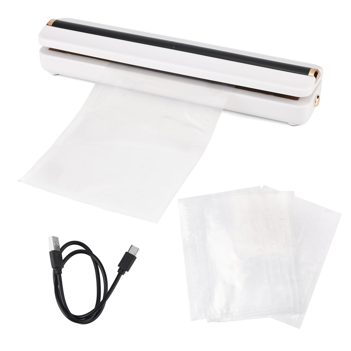 Rechargeable Wireless Vacuum Sealing Machine (1500 mAh) with 10 Bags - White 8377868 9
