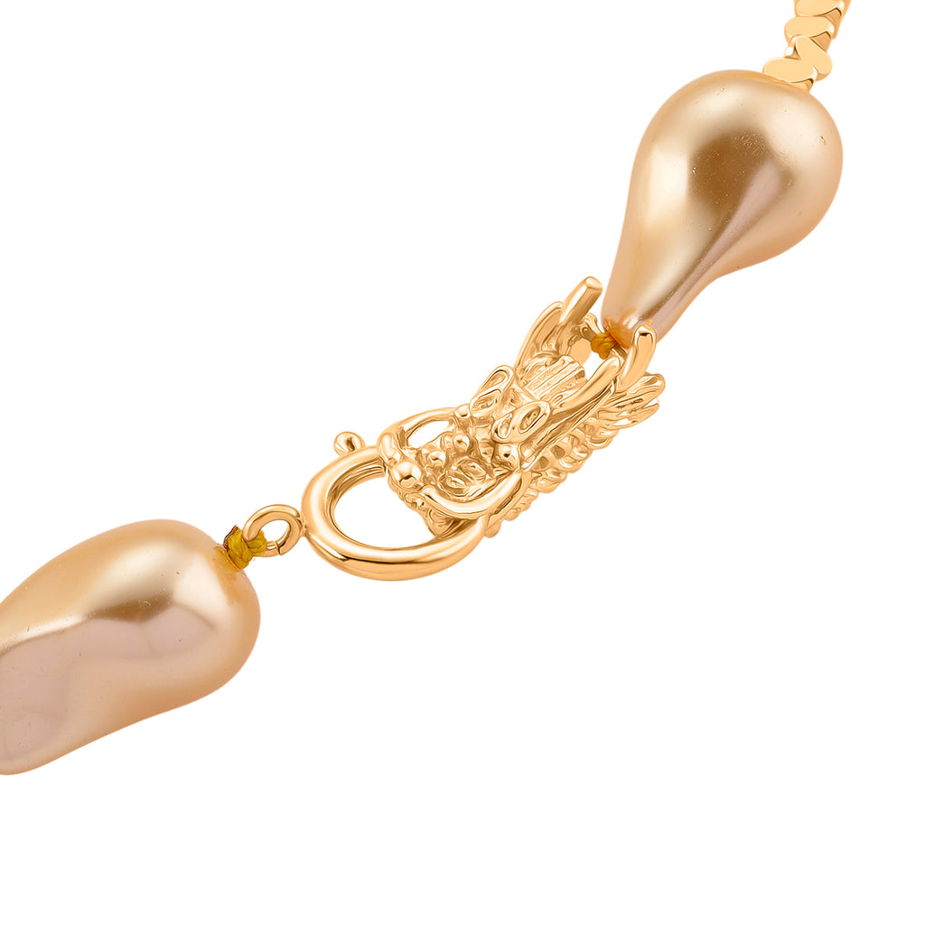 Golden Shell Pearl Beads Necklace (Size - 20) in Yellow Gold Tone_8378151_4