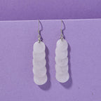 Natural Type A - White Jadeite Jade Money Coin Earring in Rhodium Overlay Sterling Silver 55.00 Ct._8378336_1