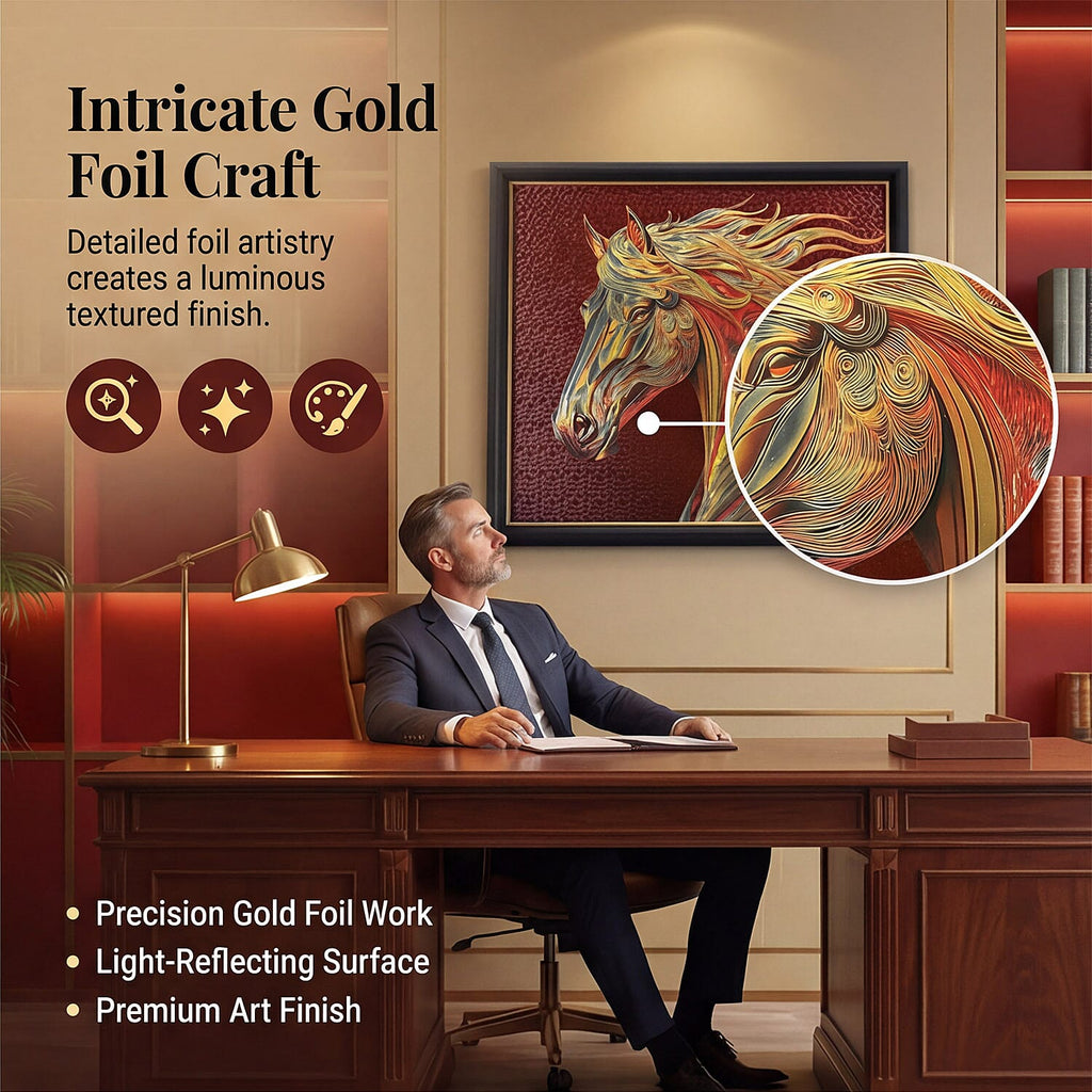 24K Gold Foil Painting of the Chaser of Light (51.5 x 44.5 cm)