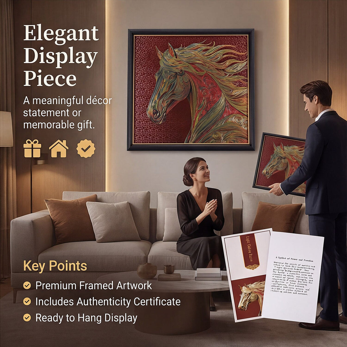 24K Gold Foil Painting of the Chaser of Light â€“ Framed Artwork (51.5 x 44.5cm) 8378395 5