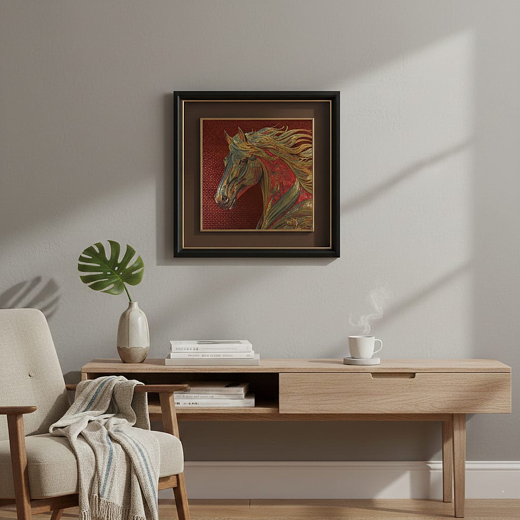 24K Gold Foil Painting of the Chaser of Light â€“ Framed Artwork (51.5 x 44.5cm) 8378395 9