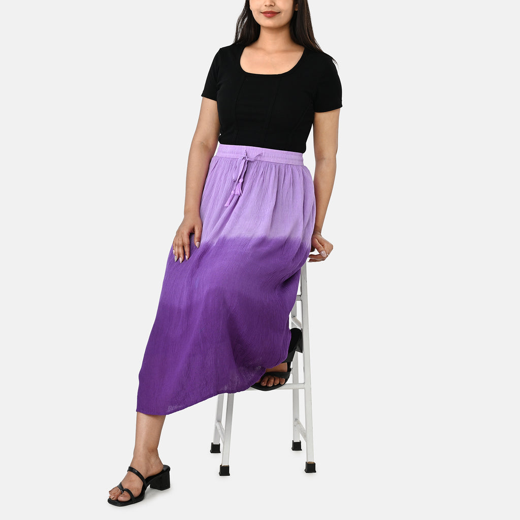 La Marey Tiered A-Line Ombre Dyed Maxi Skirt (Size M, 12-14) - Purple_8378566_4