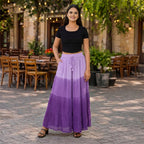 La Marey Tiered A-Line Ombre Dyed Maxi Skirt (Size L, 16-18) - Purple_8378568_1