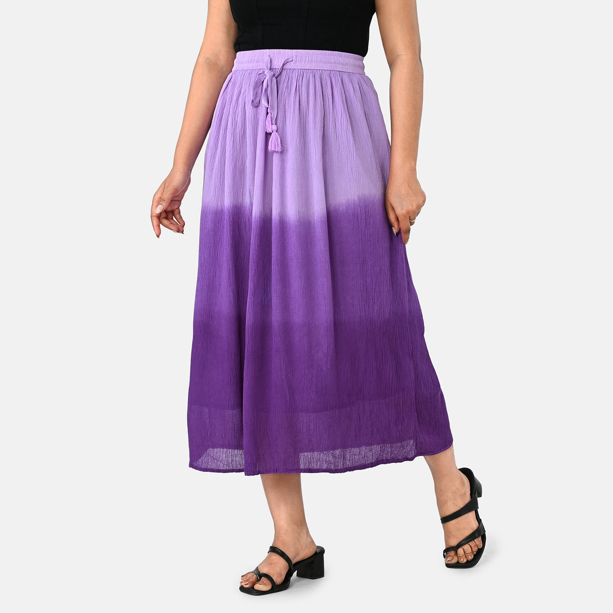 La Marey Tiered A-Line Ombre Dyed Maxi Skirt (Size L, 16-18) - Purple V32605546 4