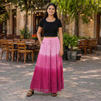 La Marey Tiered A-Line Ombre Dyed Maxi Skirt (Size M, 12-14) - Pink Shaded_8378571_1