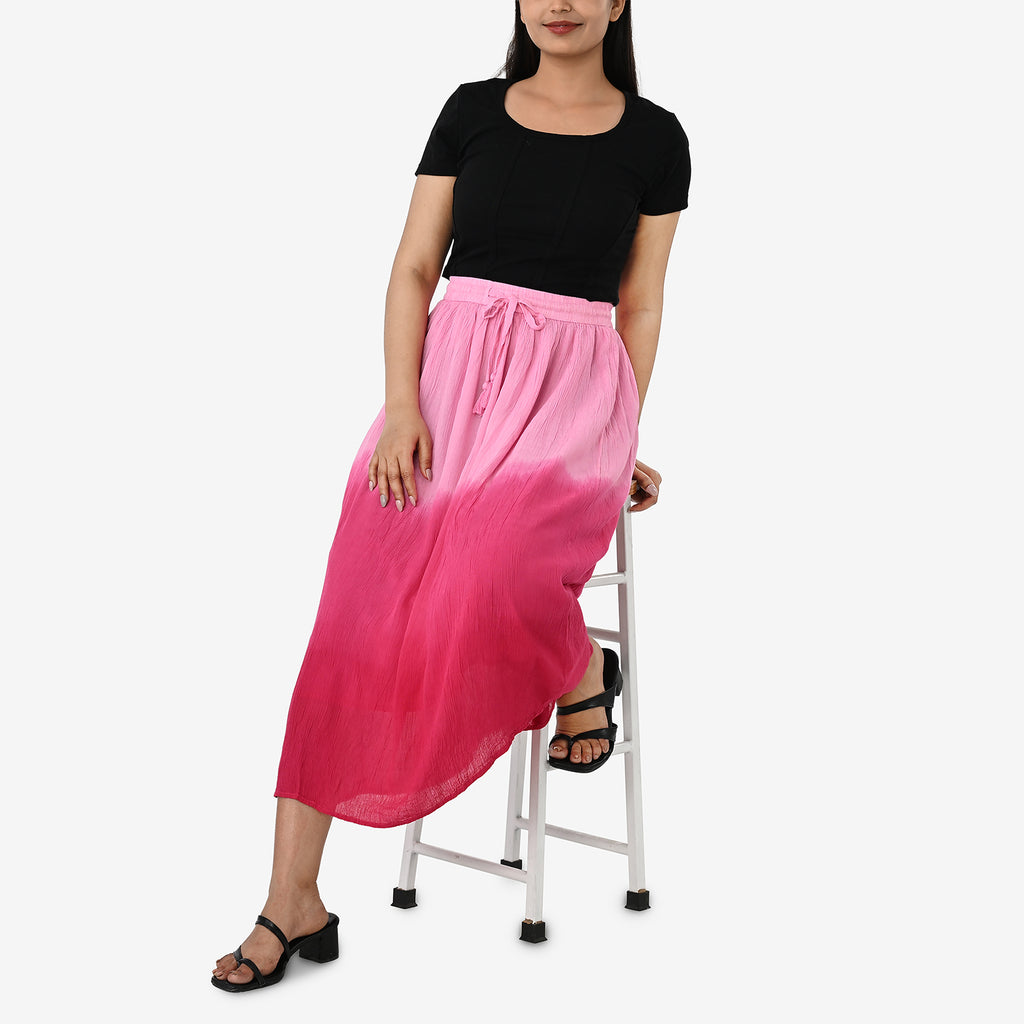 La Marey Tiered A-Line Ombre Dyed Maxi Skirt (Size M, 12-14) - Pink Shaded_8378571_4