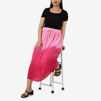 La Marey Tiered A-Line Ombre Dyed Maxi Skirt (Size M, 12-14) - Pink Shaded_8378571_4