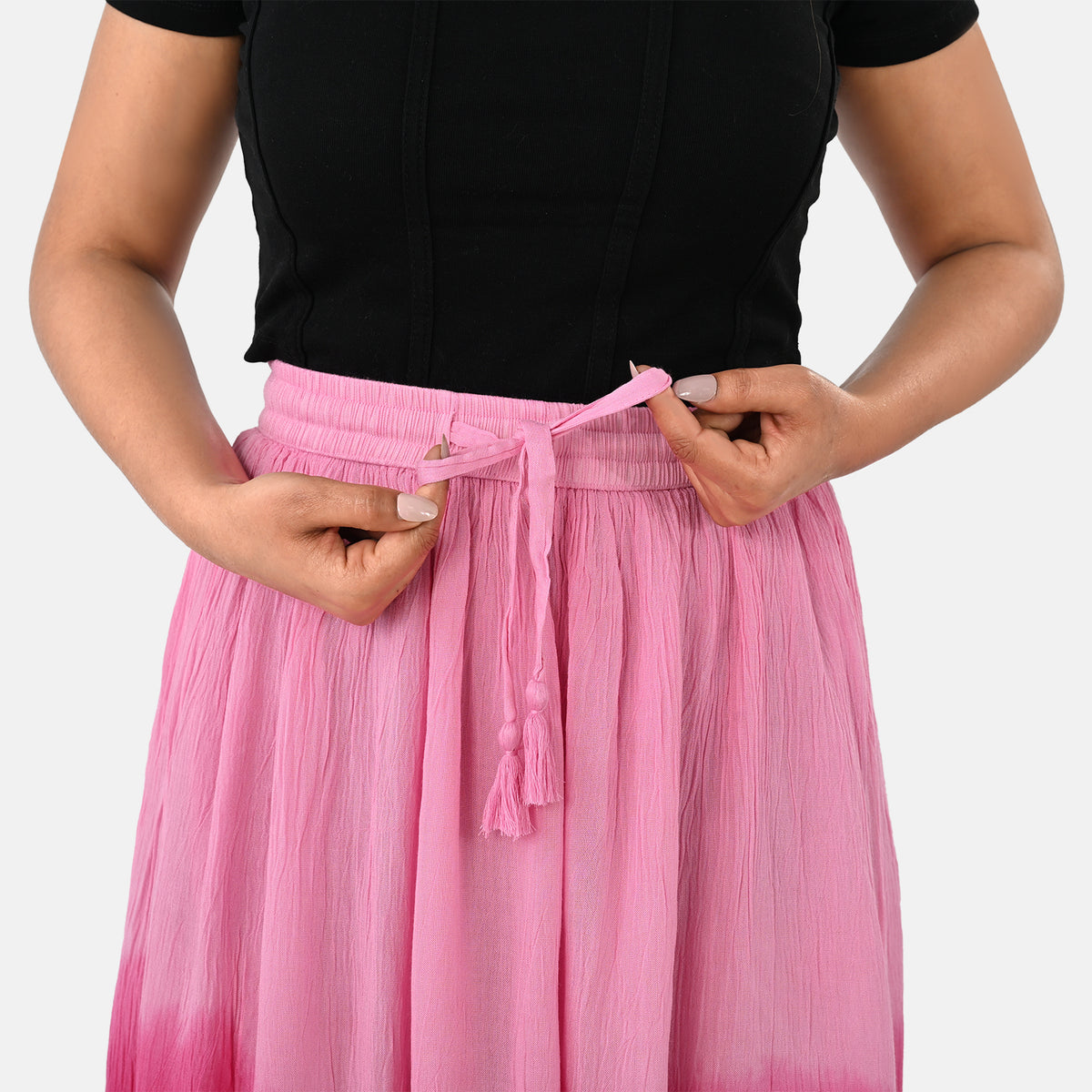La Marey Tiered A-Line Ombre Dyed Maxi Skirt (Size M, 12-14) - Pink Shaded V32614452 6
