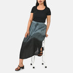 La Marey Tiered A-Line Ombre Dyed Maxi Skirt (Size M, 12-14) - Grey & Black_8378575_4