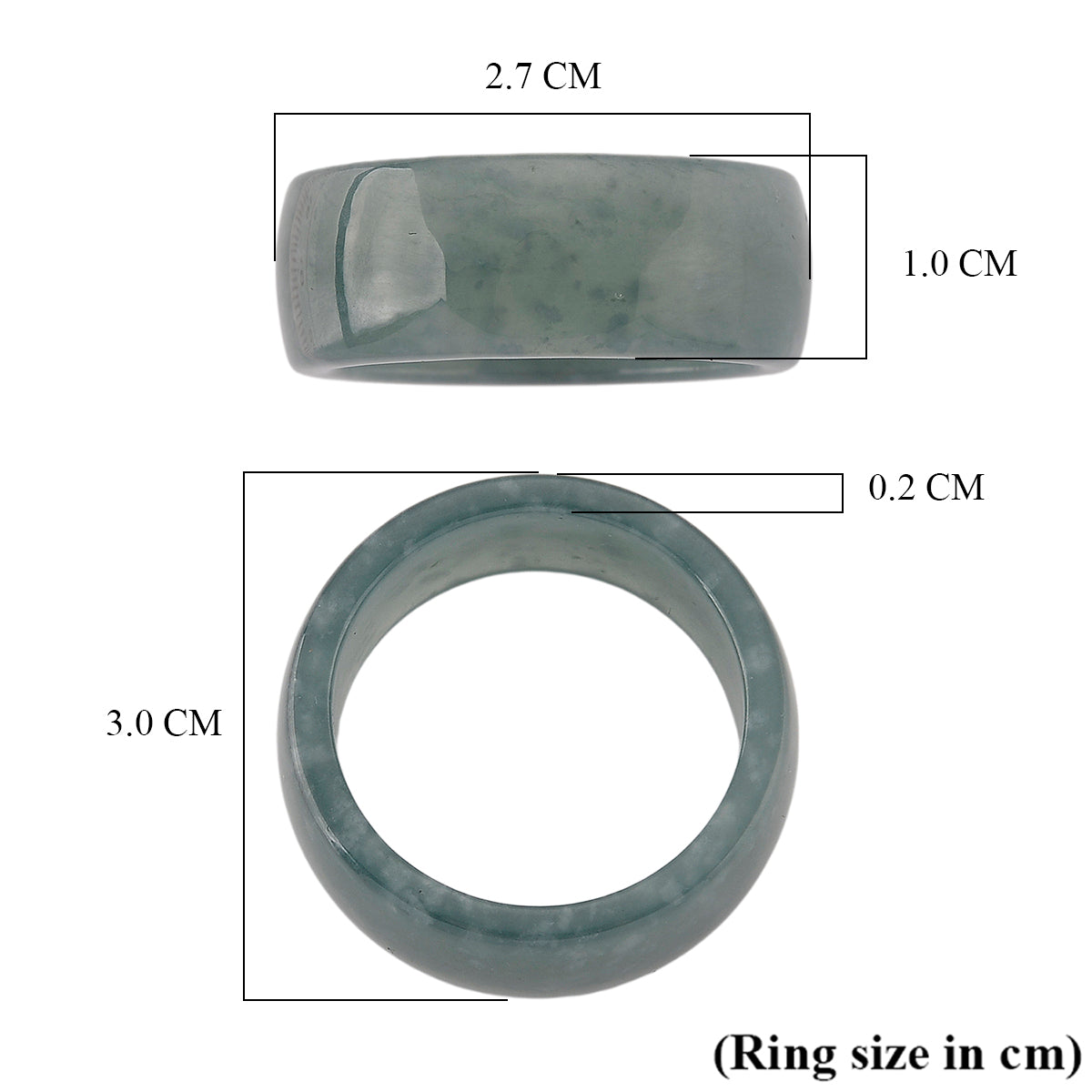 Natural Type A Jadeite Jade 10MM Handcrafted Band Ring 45.00 Ct. V32526681 6