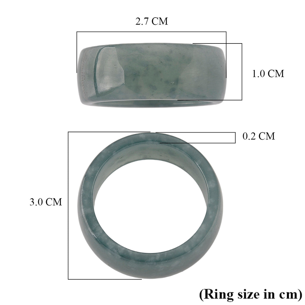 Natural Type A Jadeite 10MM Handcrafted Band Ring 45.00 Ct._8378677_5