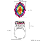 D'Joy Nebula Quartz Doublet Solitaire Ring in Rhodium Overlay Sterling Silver 21.84 Ct._8378957_5