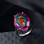 D'Joy Nebula Quartz Doublet Solitaire Ring in Rhodium Overlay Sterling Silver 21.84 Ct._8378962_1