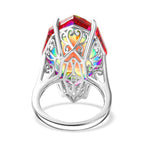 D'Joy Nebula Quartz Doublet Solitaire Ring in Rhodium Overlay Sterling Silver 21.84 Ct._8378962_4