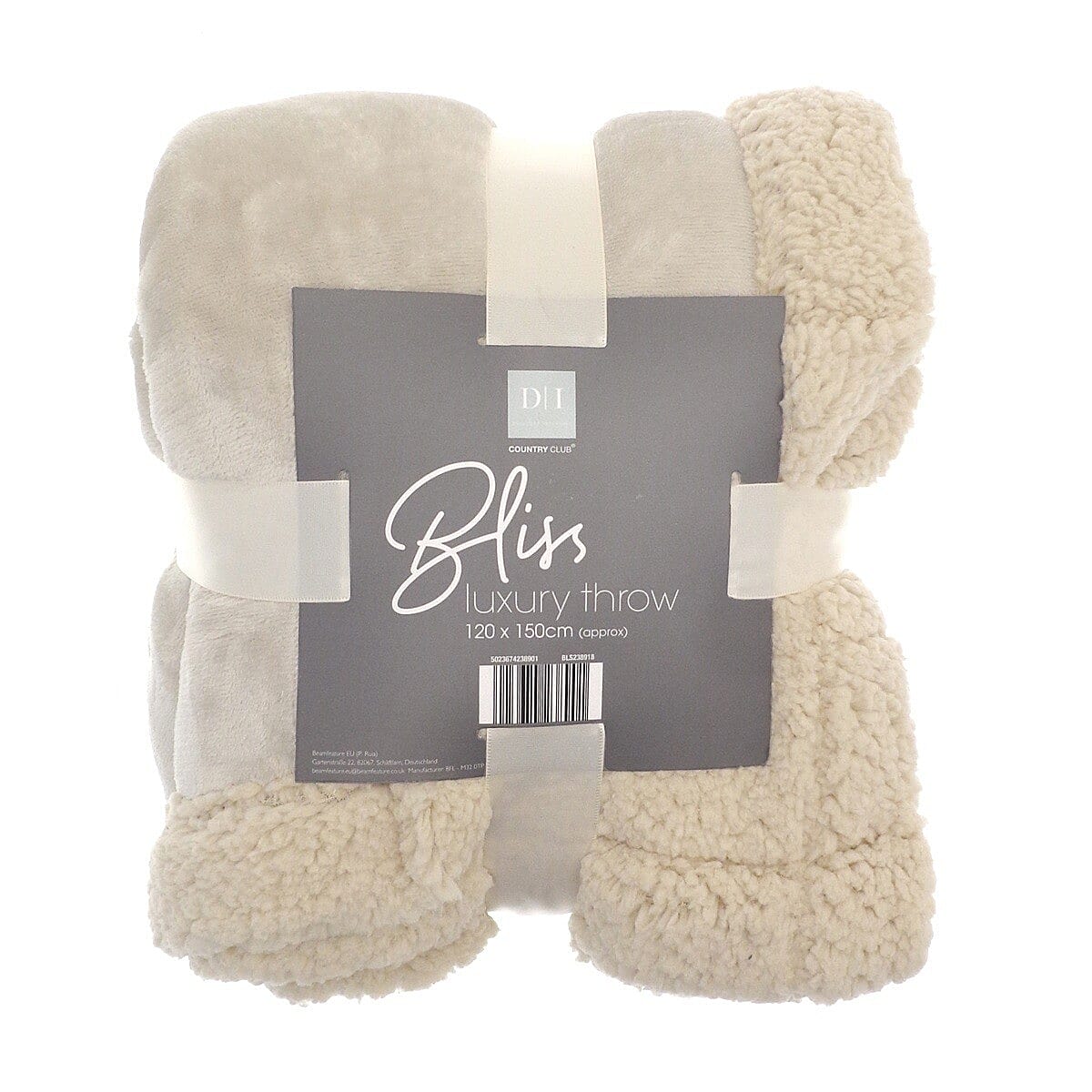 Bliss Luxury Interiors Collection - Warm Sherpa-Backed Plush Blanket 8379242 0