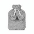 Topped Faux Fur Hot Water Bottle (2L) - Grey_8379249