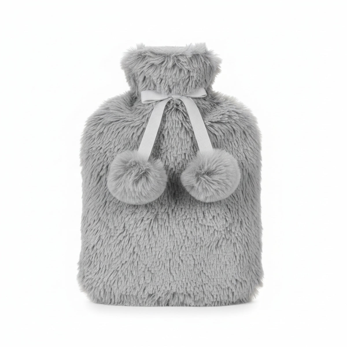 Topped Faux Fur Hot Water Bottle (2L) - Grey V32515113 0