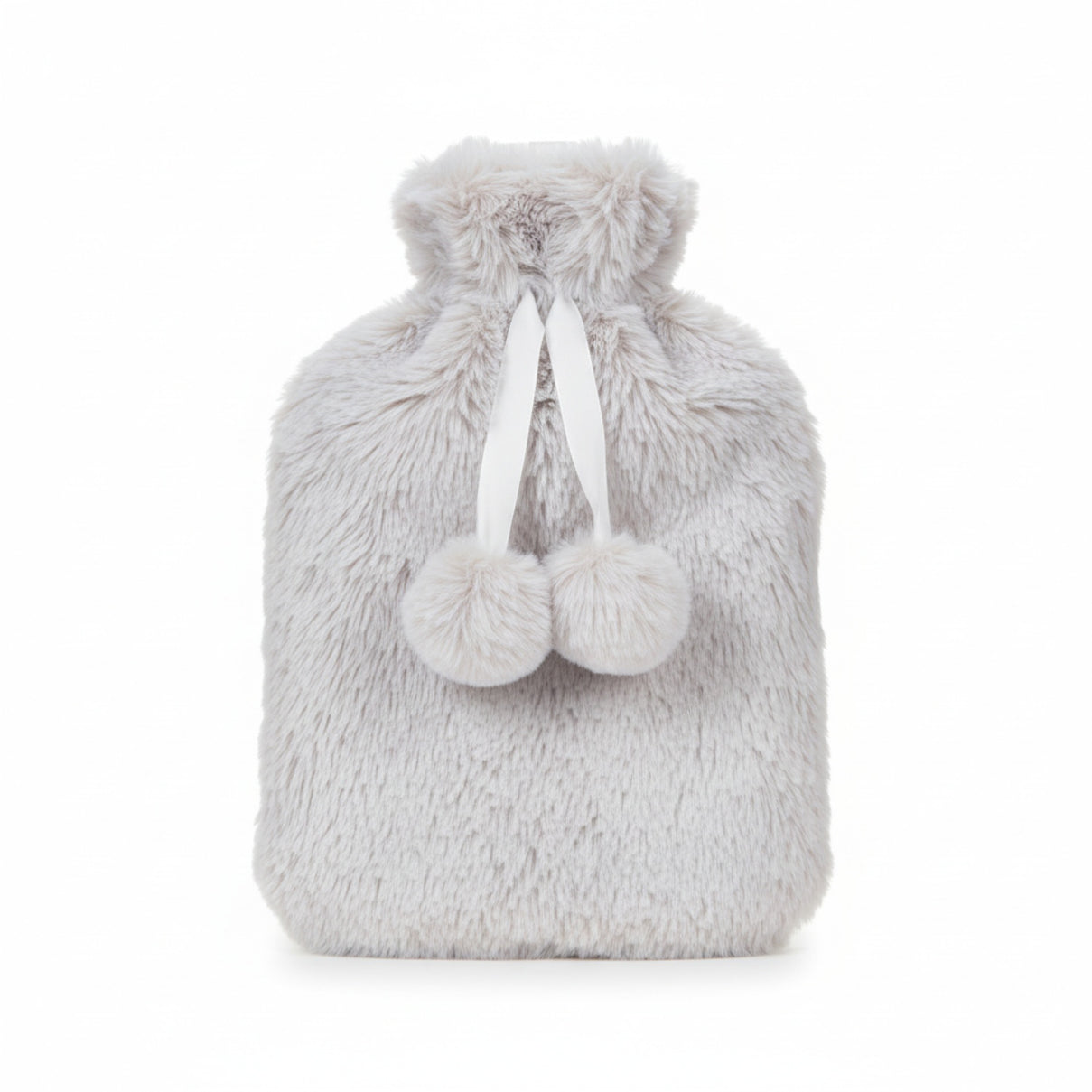 Topped Faux Fur Hot Water Bottle (2L) - Cream V32491133 0