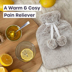Topped Faux Fur Hot Water Bottle (2L) - Cream_8379251_4