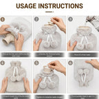 Topped Faux Fur Hot Water Bottle (2L) - Cream_8379251_5