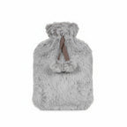 Topped Faux Fur Hot Water Bottle (2L) - Light Grey_8379253