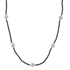 Natural  Black Spinel & White Jade Beads Necklace (Size - 18+2 Inch Ext) 60.00 Ct._8379399