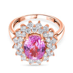 D'Joy Patroke Kunzite & Moissanite Ring in 18K Vermeil Rose Gold Sterling Silver 4.80 Ct._8380029