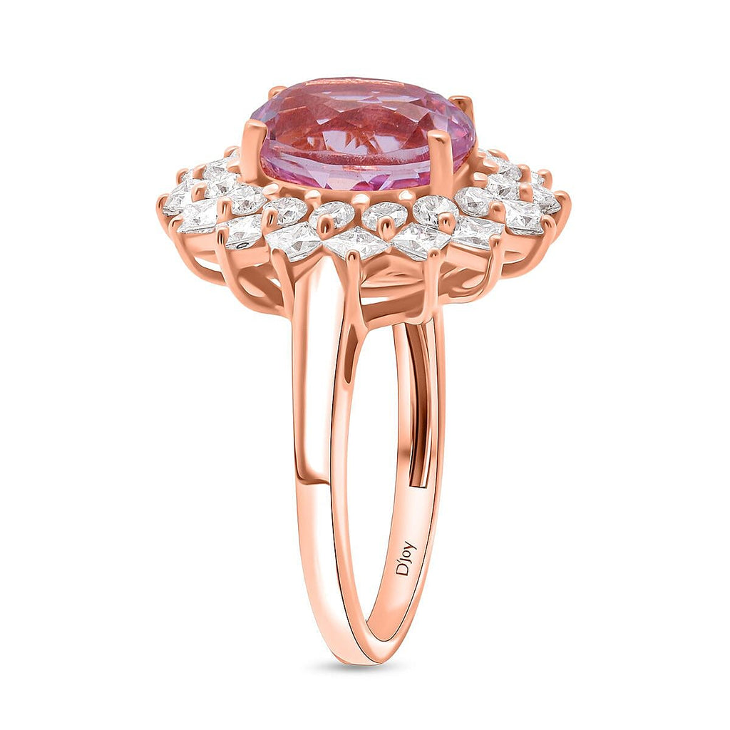 D'Joy Patroke Kunzite & Moissanite Ring in 18K Vermeil Rose Gold Sterling Silver 4.80 Ct._8380029_3