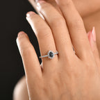 D'Joy Natural Parti Sapphire & White Zircon Cluster Ring in Rhodium Overlay Sterling Silver 1.16 Ct._8380116_2