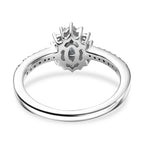 D'Joy Natural Parti Sapphire & White Zircon Cluster Ring in Rhodium Overlay Sterling Silver 1.16 Ct._8380116_4