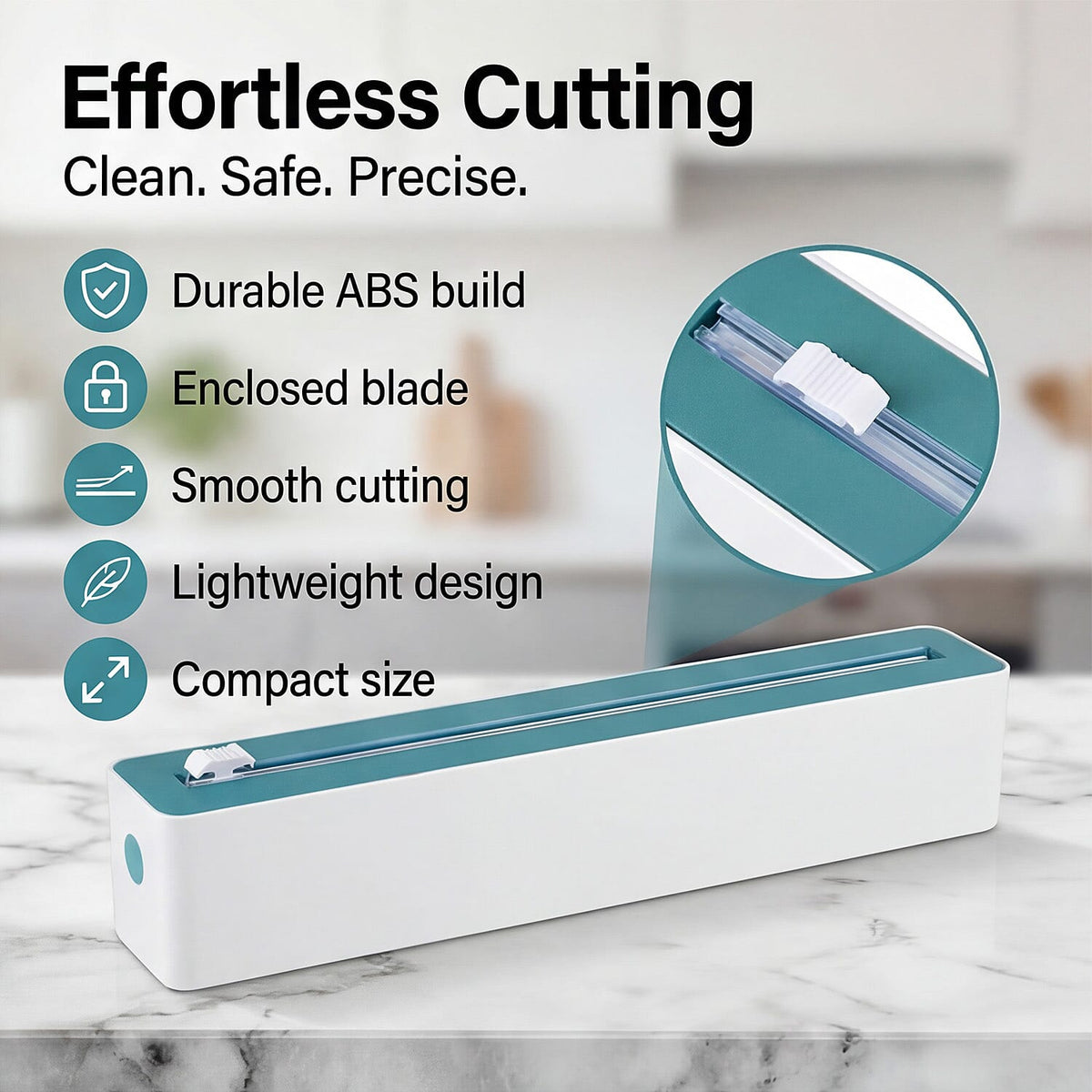 Cling Film Cutter &amp; Effortless Cutting for Your Kitchen - Green 8380255 3