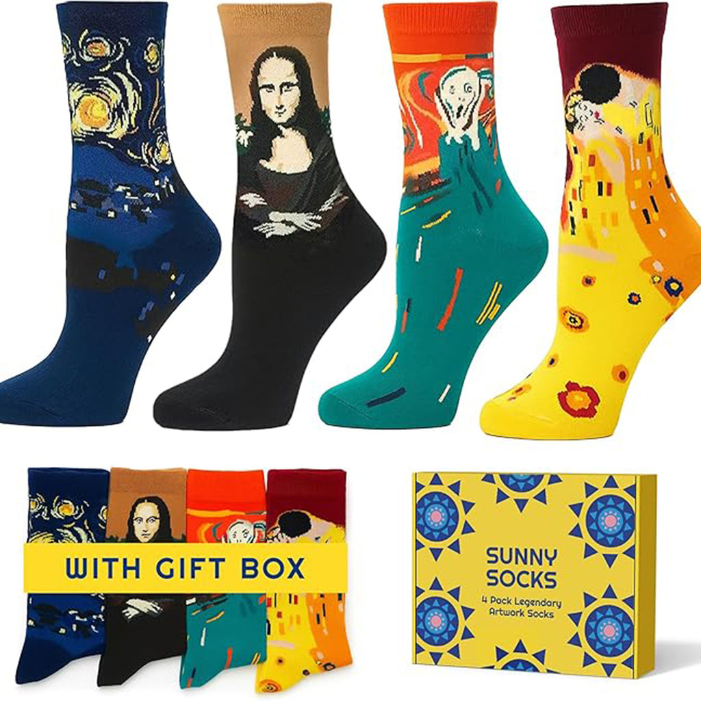 Sunny Socks - 4 Pairs Art Socks for Women (Size 3 to 7)_8380519