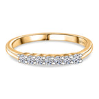 Luxuriant - Lab Grown Diamond (SI/G-H) 7 Stone Band Ring in 18K Vermeil Yellow Gold Plated Sterling Silver 0.25 Ct._8380529