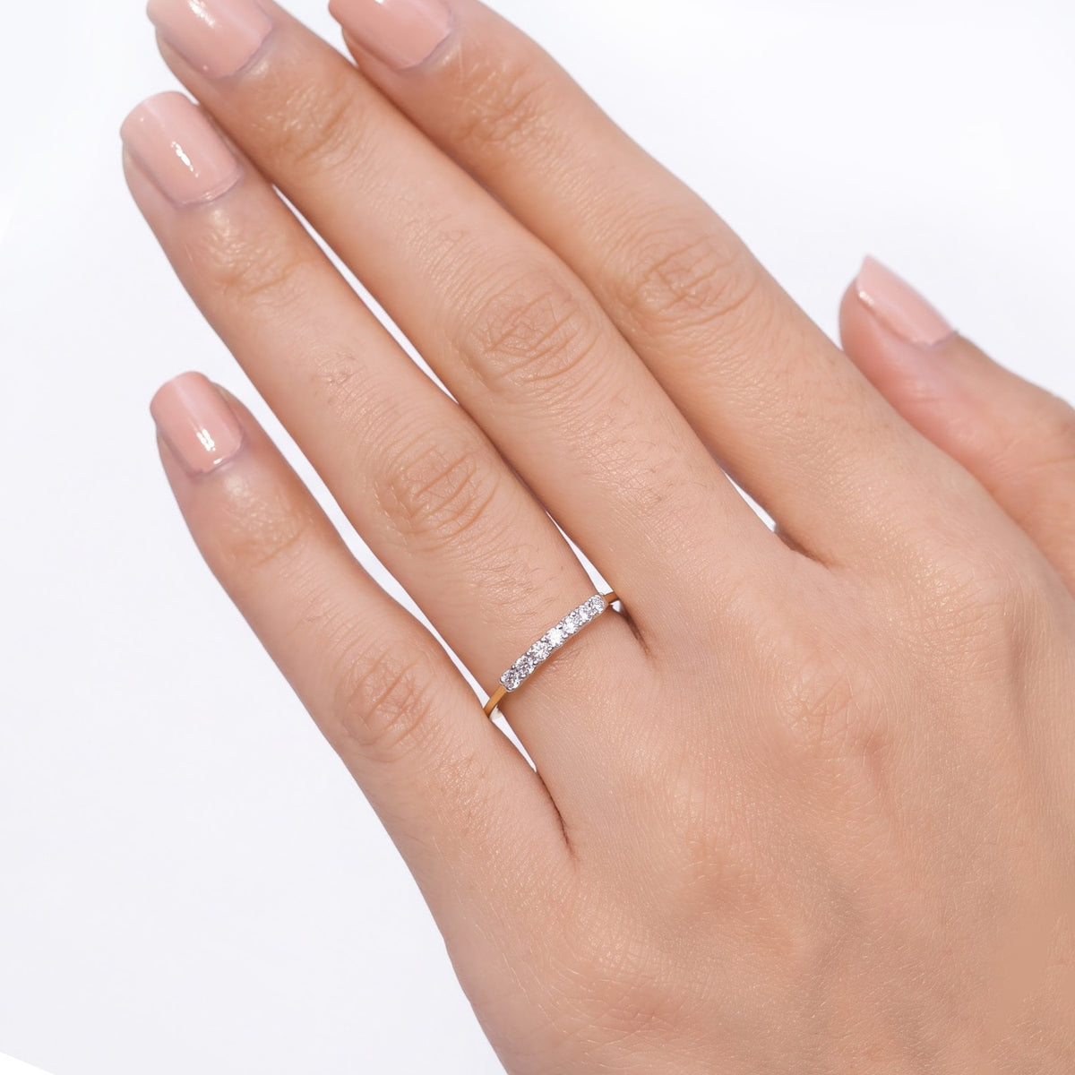 LUXURIANT Lab Grown Diamond 7-Stone Ring in 18K Vermeil Yellow Gold Plated Sterling SilverÂ (SI-GH) 8380529 6