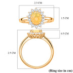 D'Joy Ethiopian Opal & Moissanite Sunburst Ring in Yellow Gold Plated Sterling Silver 1.28 Ct._8380606_5