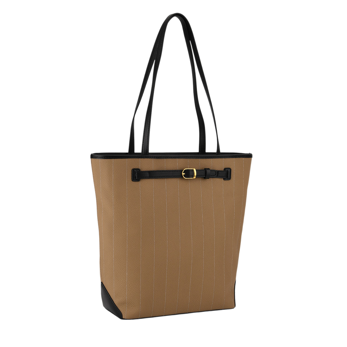 Genuine Leather Tote Bag with Handle Drop (27cm) - Khaki 8380638 4