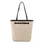 Genuine Leather Tote Bag with Handle Drop (27cm) - Ivory_8380642