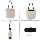 Genuine Leather Tote Bag with Handle Drop (27cm) - Ivory_8380642_4