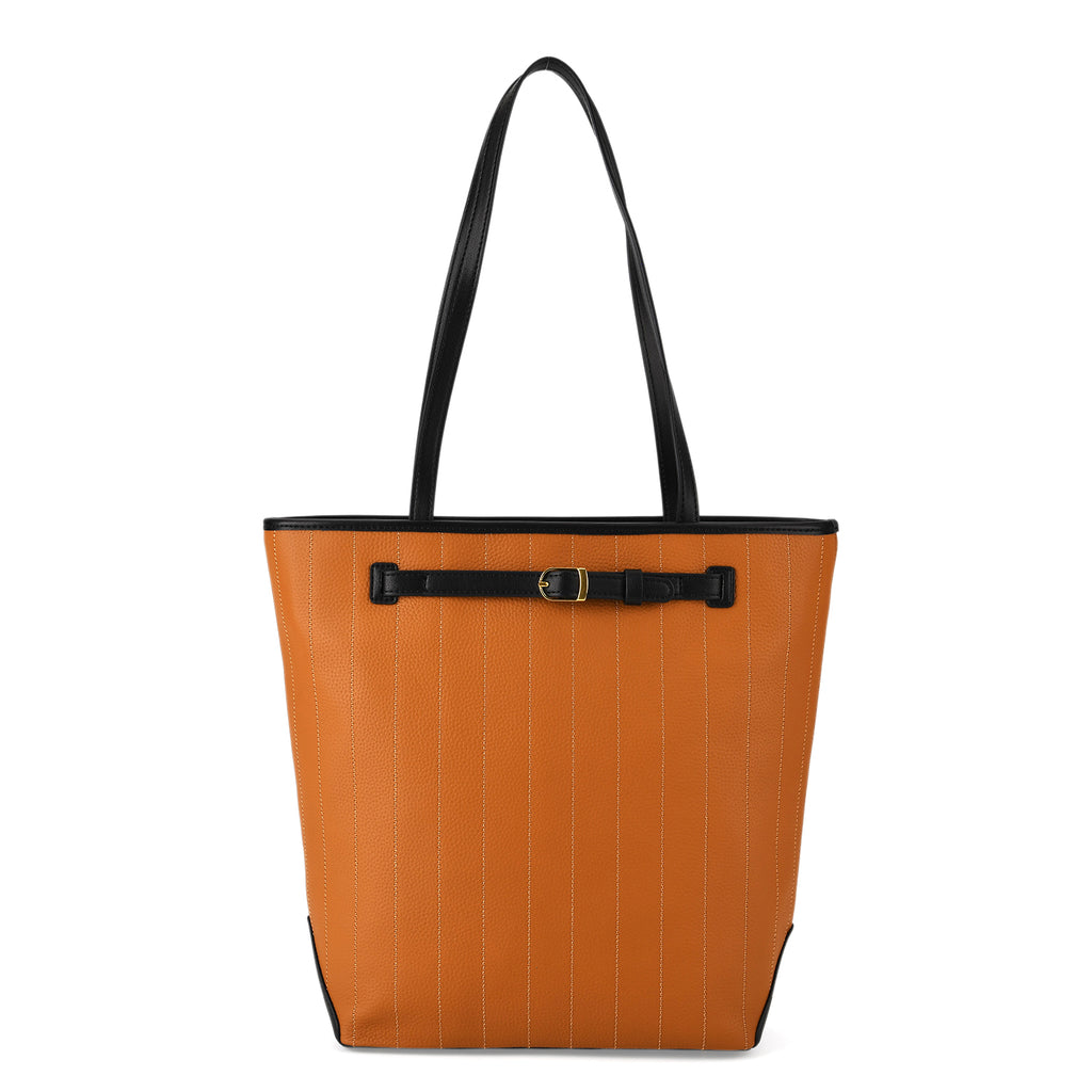 Genuine Leather Tote Bag with Handle Drop (27cm) - Tan_8380649