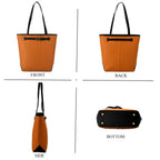 Genuine Leather Tote Bag with Handle Drop (27cm) - Tan_8380649_4