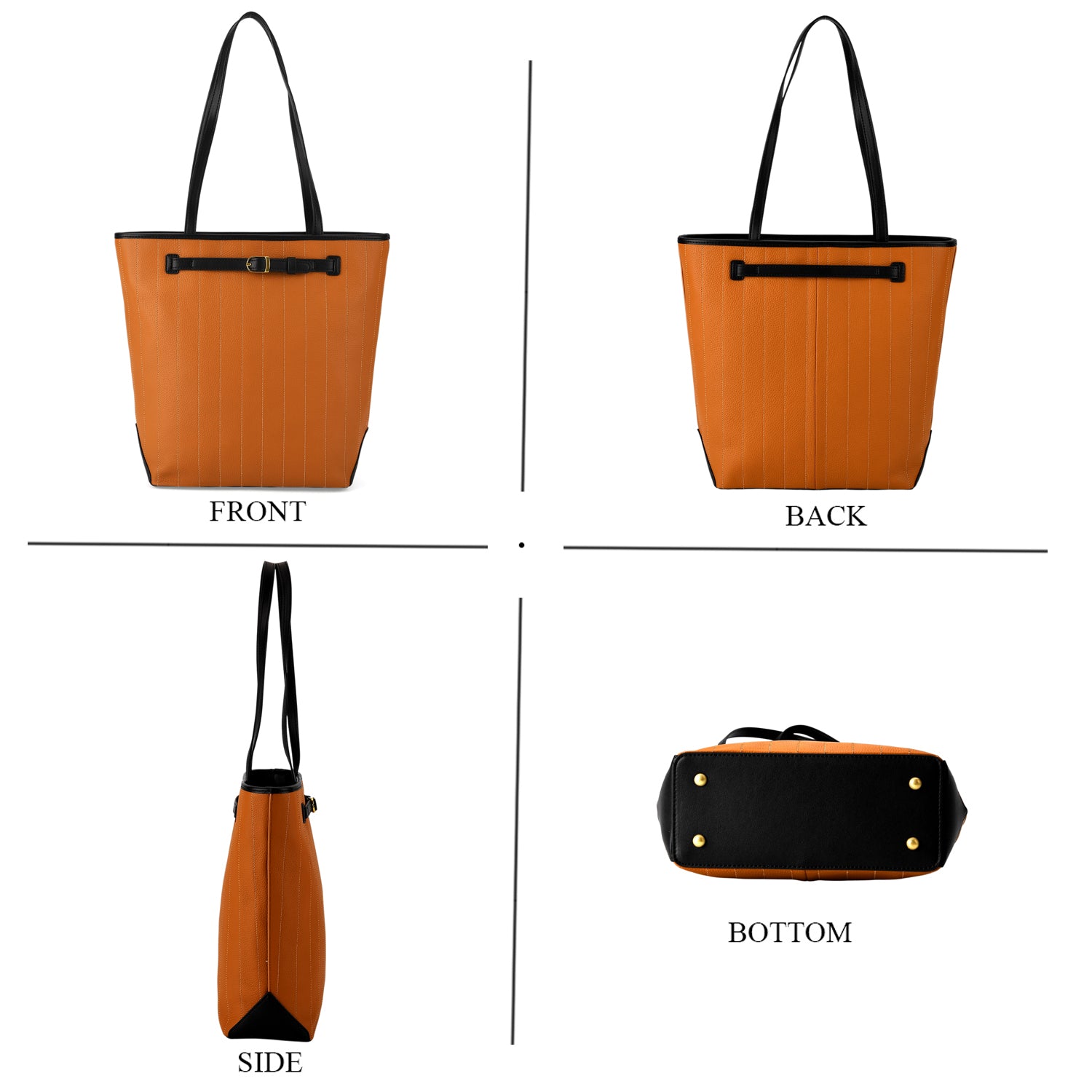 Genuine Leather Tote Bag with Handle Drop (27cm) - Tan 8380649 1