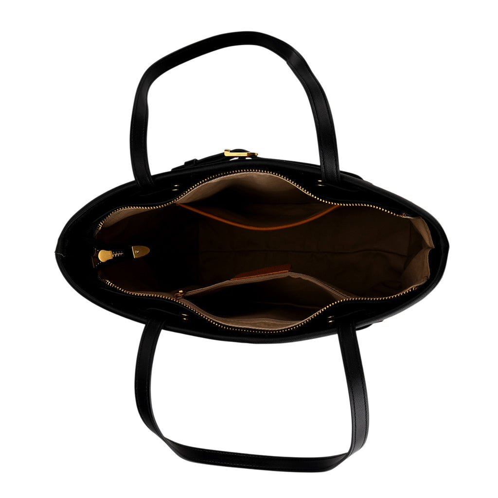 Genuine Leather Tote Bag with Handle Drop (27cm) - Tan_8380649_5