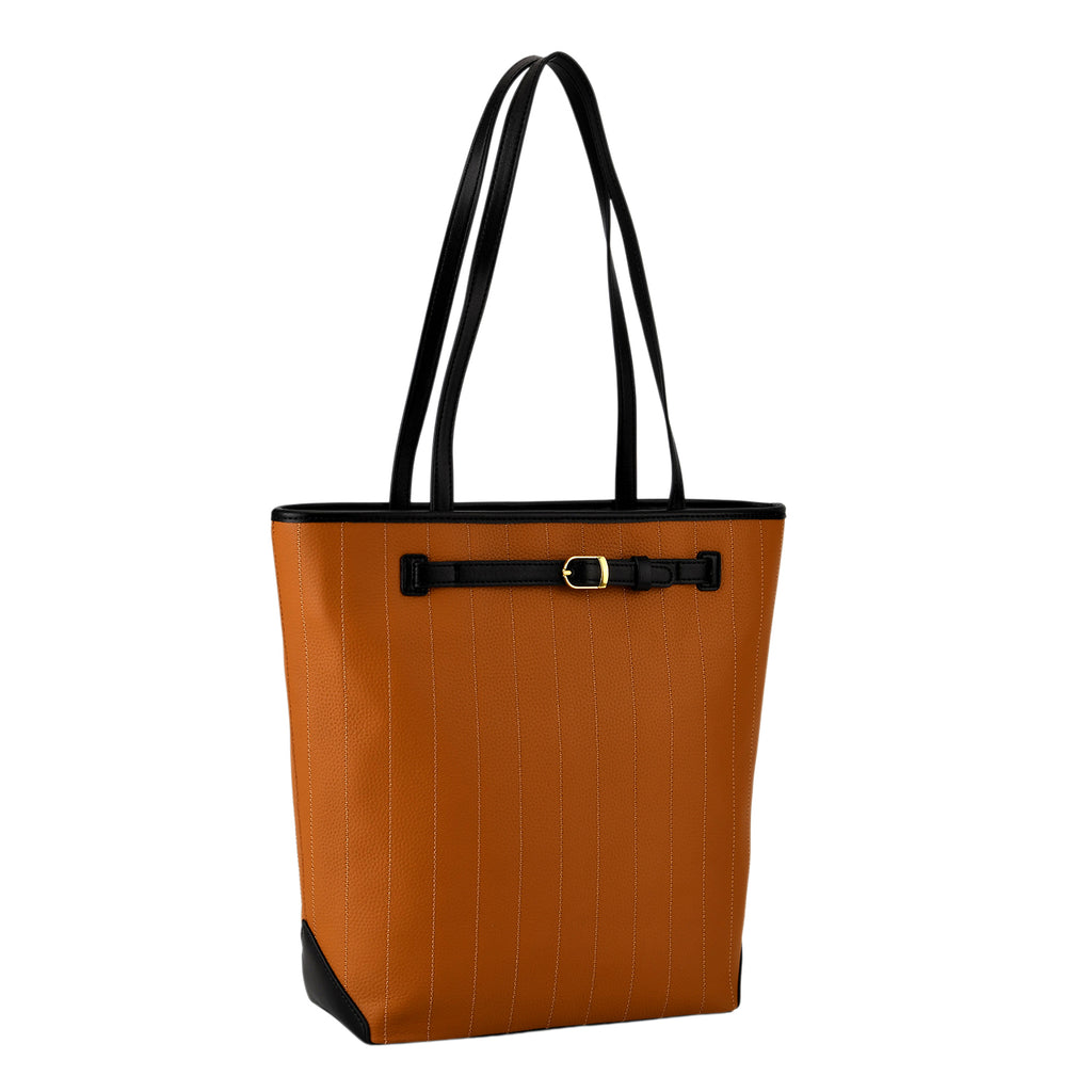 Genuine Leather Tote Bag with Handle Drop (27cm) - Tan_8380649_7