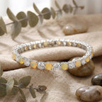 D'Joy Ethiopian Opal Line Bracelet (Size - 7.5) in Rhodium Overlay Sterling Silver 13.36 Ct, Silver Wt. 9.88 Gms_8380677_1