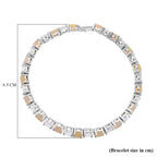 D'Joy Ethiopian Opal Line Bracelet (Size - 7.5) in Rhodium Overlay Sterling Silver 13.36 Ct, Silver Wt. 9.88 Gms_8380677_4