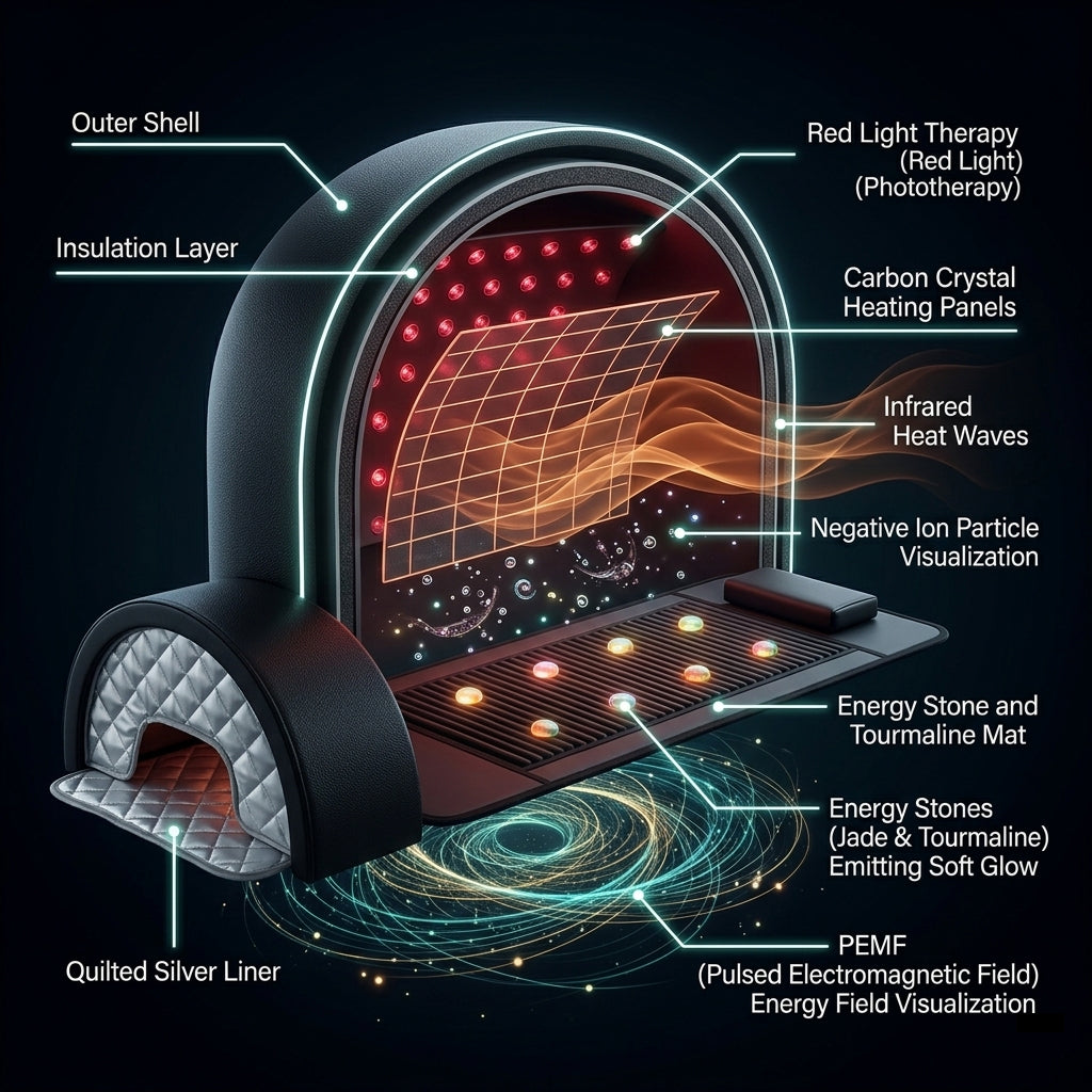 NEW ARRIVAL: Beautech 5-in-1 Far Infrared Rays, PEMF Sauna Dome with Red Light Therapy_8380686_3